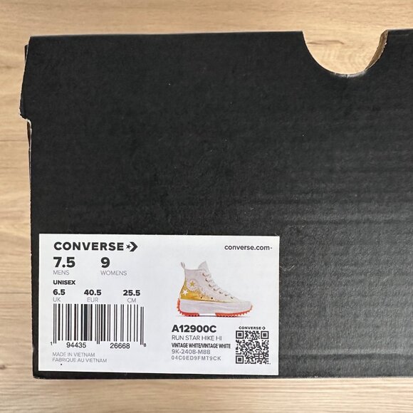 ⭐Converse Run Star Hike Hi Women Shoes Sz 7.5 Embroidered Stars Platform A12900C - Picture 13 of 14